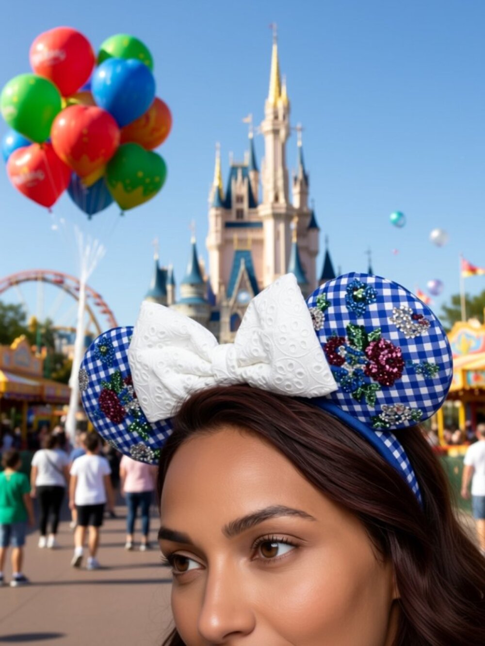 Authentic Disney Parks Floral Crystal Minnie Ears | Glass Rhinestone Custom